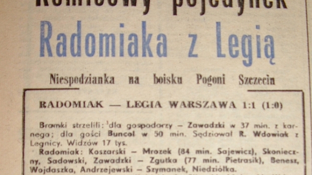 Był taki mecz... remis z Legią Warszawa